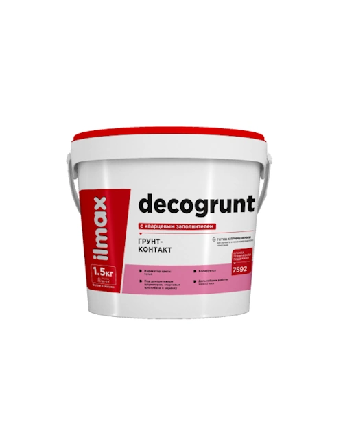 Грунт-контакт с кварцевым наполнителем белый ilmax decogrunt 1.5кг