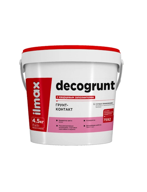 Грунт-контакт с кварцевым наполнителем белый ilmax decogrunt 4.5кг