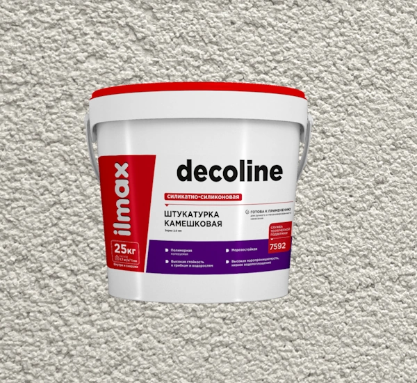Штукатурка камешковая силикатно-силиконовая ilmax decoline 25кг цвет 2327P